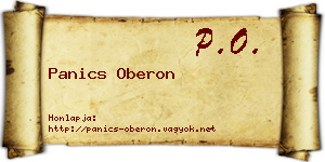 Panics Oberon névjegykártya